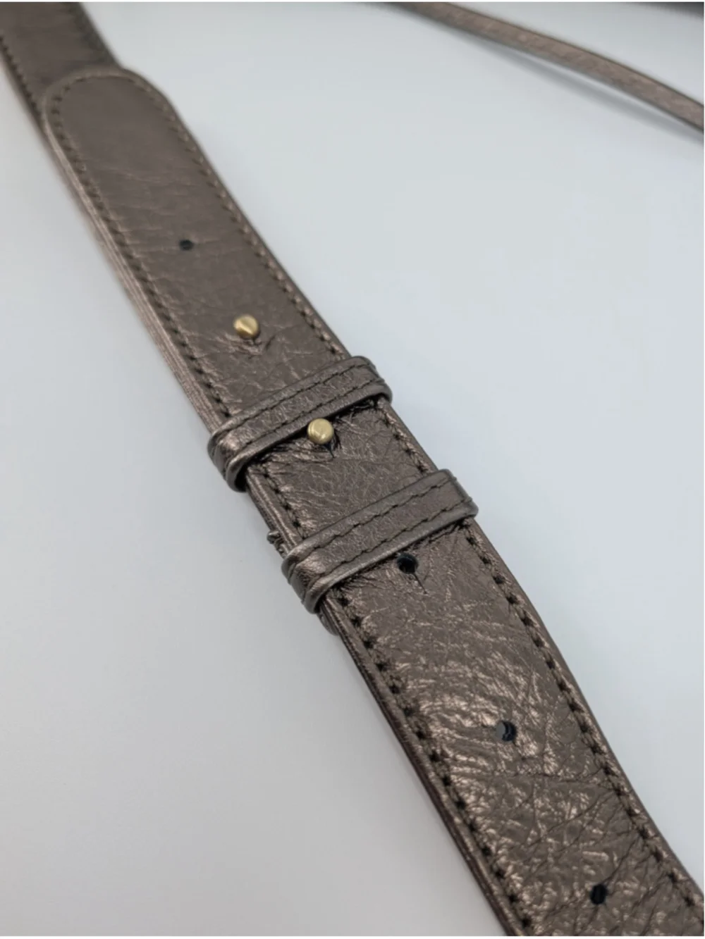 HOBO Knox Sling Pewter Metallic Bronze Genuine Leather Crescent Shoulder Bag